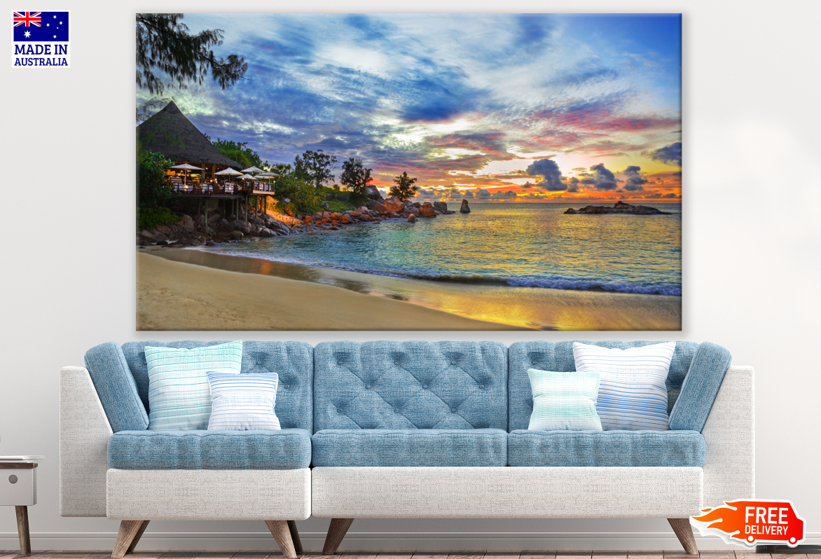 Sunset Beach In Seychelles Photograph Print 100% Australian Made