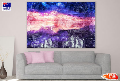 Pink Blue & Purple Paint Abstract Design Print 100% Australian Made