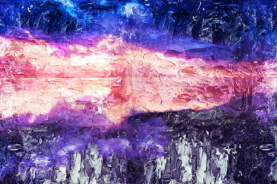 Pink Blue & Purple Paint Abstract Design Print 100% Australian Made