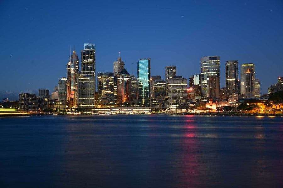 Sydney Buildings at Night Photograph, Australia Print 100% Australian Made