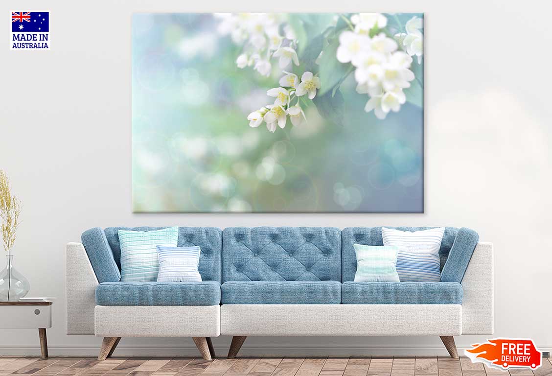 White Blossom Flowers & Leaves Photograph Print 100% Australian Made