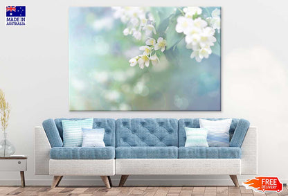 White Blossom Flowers & Leaves Photograph Print 100% Australian Made