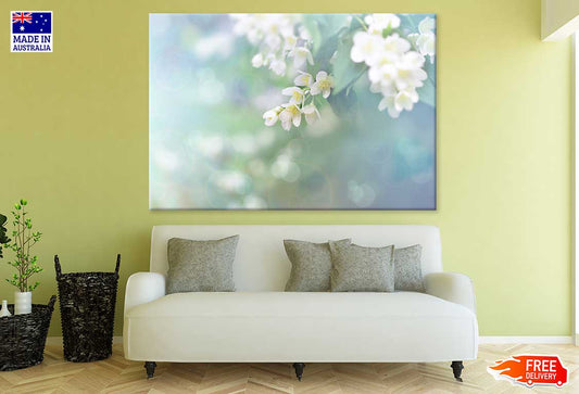 White Blossom Flowers & Leaves Photograph Print 100% Australian Made