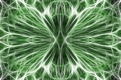 Green Digital Lines Abstract Design Print 100% Australian Made