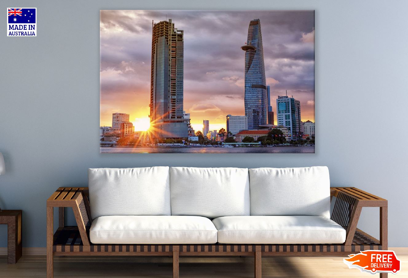 Ho Chi Minh cityscape at Sunset, Photograph Print 100% Australian Made