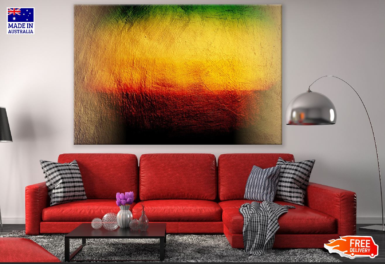 Red Yellow & Green Paint Abstract Design Print 100% Australian Made