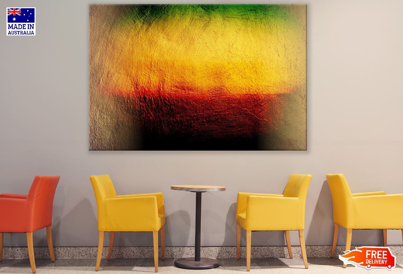 Red Yellow & Green Paint Abstract Design Print 100% Australian Made