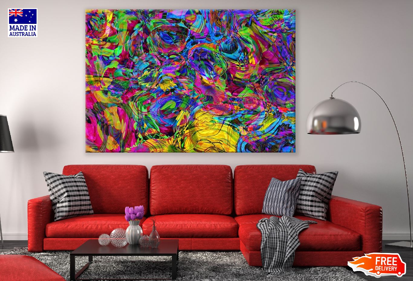 Colorful Abstract Design Print 100% Australian Made
