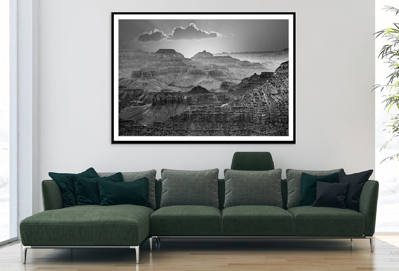 Grand Canyon Sunrise B&W View Photograph Home Decor Premium Quality Poster Print Choose Your Sizes