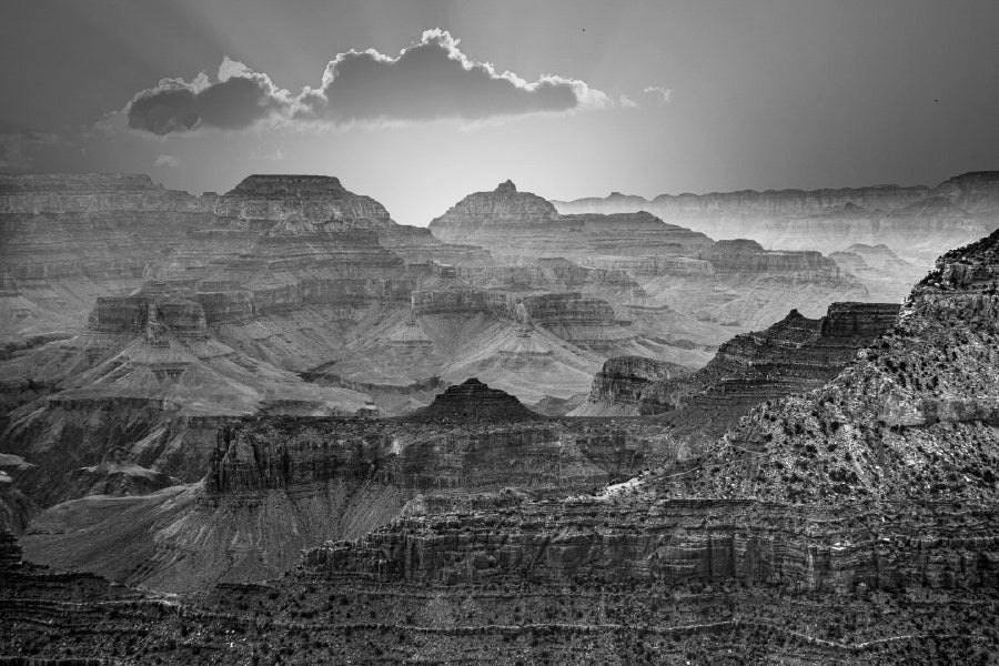 Grand Canyon Sunrise B&W View Photograph Home Decor Premium Quality Poster Print Choose Your Sizes