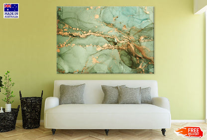 Green & Gold Abstract Design Print 100% Australian Made