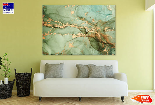 Green & Gold Abstract Design Print 100% Australian Made