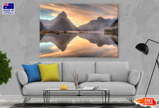 Moutains & Lake Sunset Photograph Print 100% Australian Made