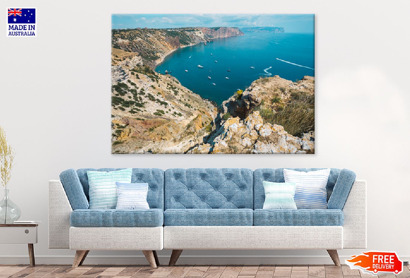 Sea with Ships from Cape Aerial View Photograph Print 100% Australian Made