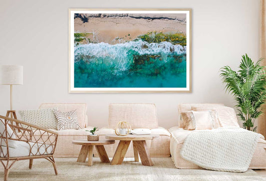 Cancun Mexico Beach & Blue Water View Photograph Home Decor Premium Quality Poster Print Choose Your Sizes