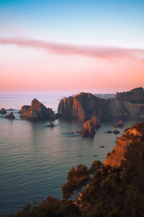 Sea with Cliffs Sunset Scenery View Photograph Print 100% Australian Made