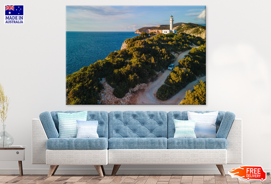 Trees Tower & Sea Sky View Photograph Print 100% Australian Made