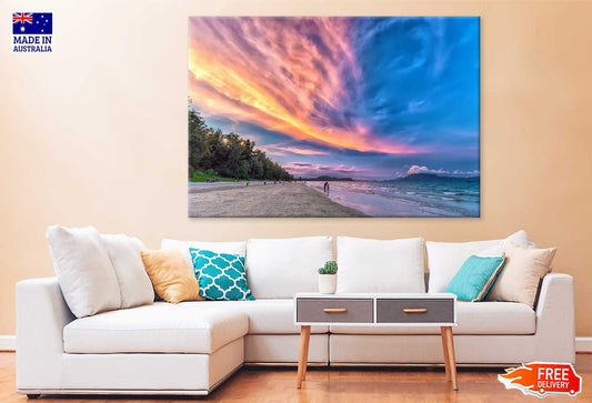 Cloudy Sunset Scenery Beach View Photograph Print 100% Australian Made
