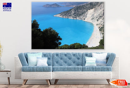 Myrtos Beach Aerial View Photograph Greece Print 100% Australian Made