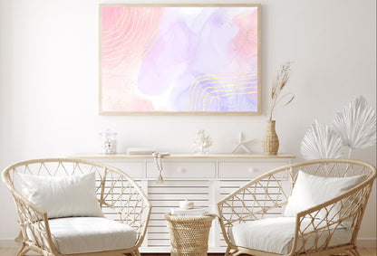Purple Pink & Gold Lines Abstract Design Home Decor Premium Quality Poster Print Choose Your Sizes