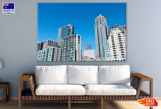 Skyscrapers in Downtown at Sky Photograph, USA Print 100% Australian Made