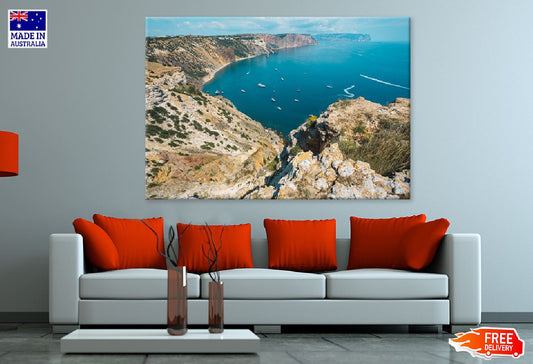 Sea with Ships from Cape Aerial View Photograph Print 100% Australian Made