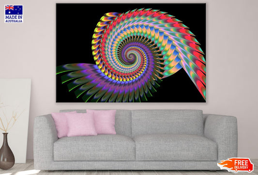Colorful Ornament Spiral Abstract Design Print 100% Australian Made