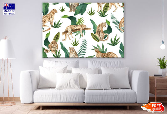 Leopard with Leaves Abstract Design Print 100% Australian Made
