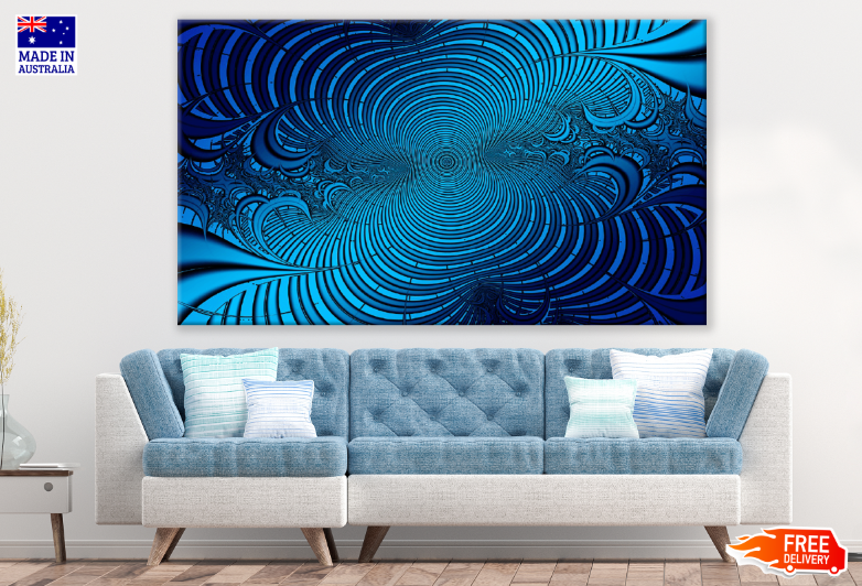 Blue Abstract Design Print 100% Australian Made