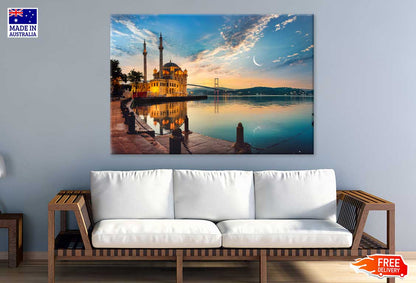 Ortakoy Mosque & Bosphorus Bridge Sunset Scenery Print 100% Australian Made