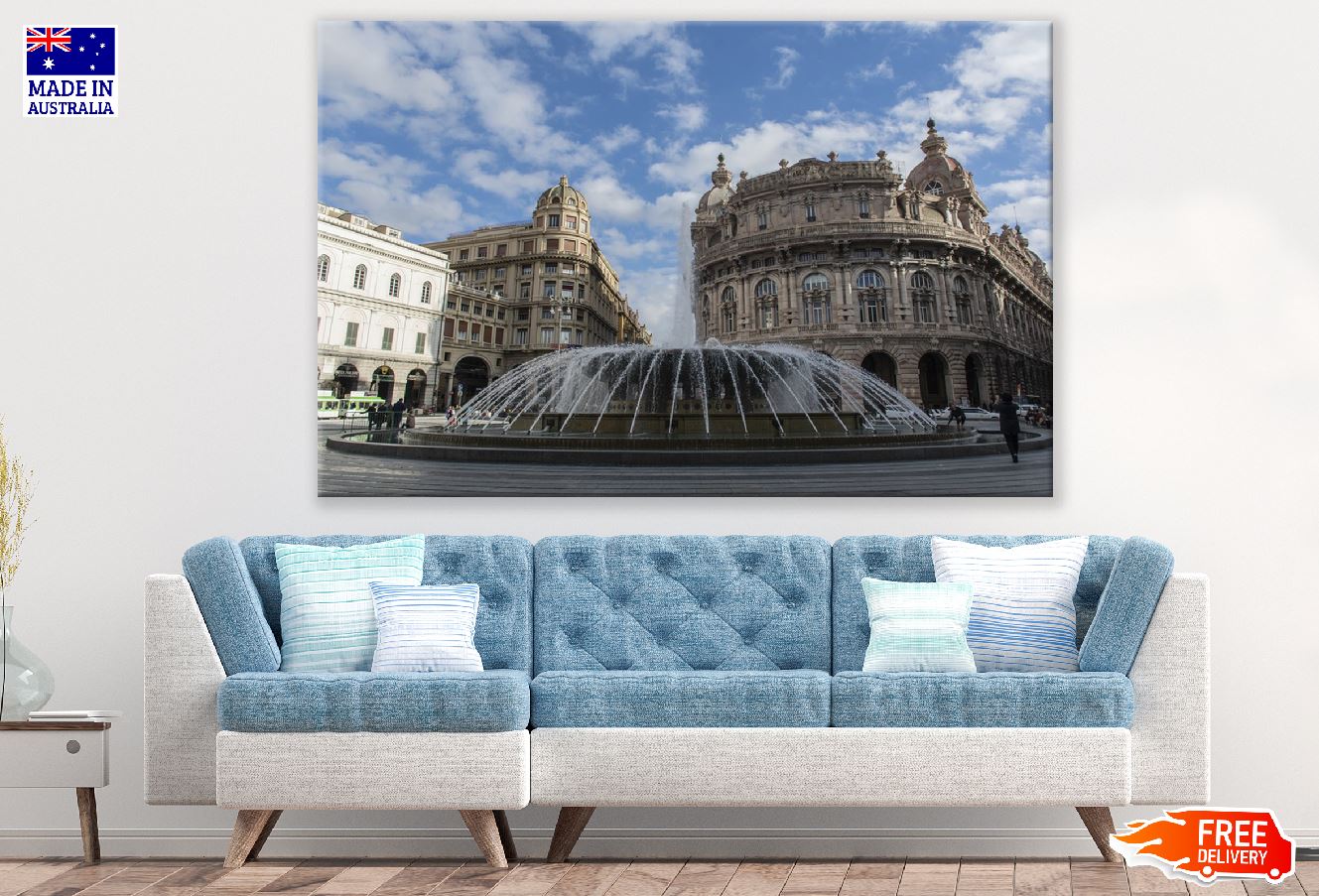 Piazza De Ferrari Main Square in Genoa Italy Print 100% Australian Made