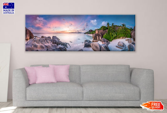 Panoramic Canvas Stunning Sea Scenery Photograph High Quality 100% Australian made wall Canvas Print ready to hang