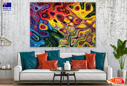 Blue Yellow & Red Abstract Design Print 100% Australian Made