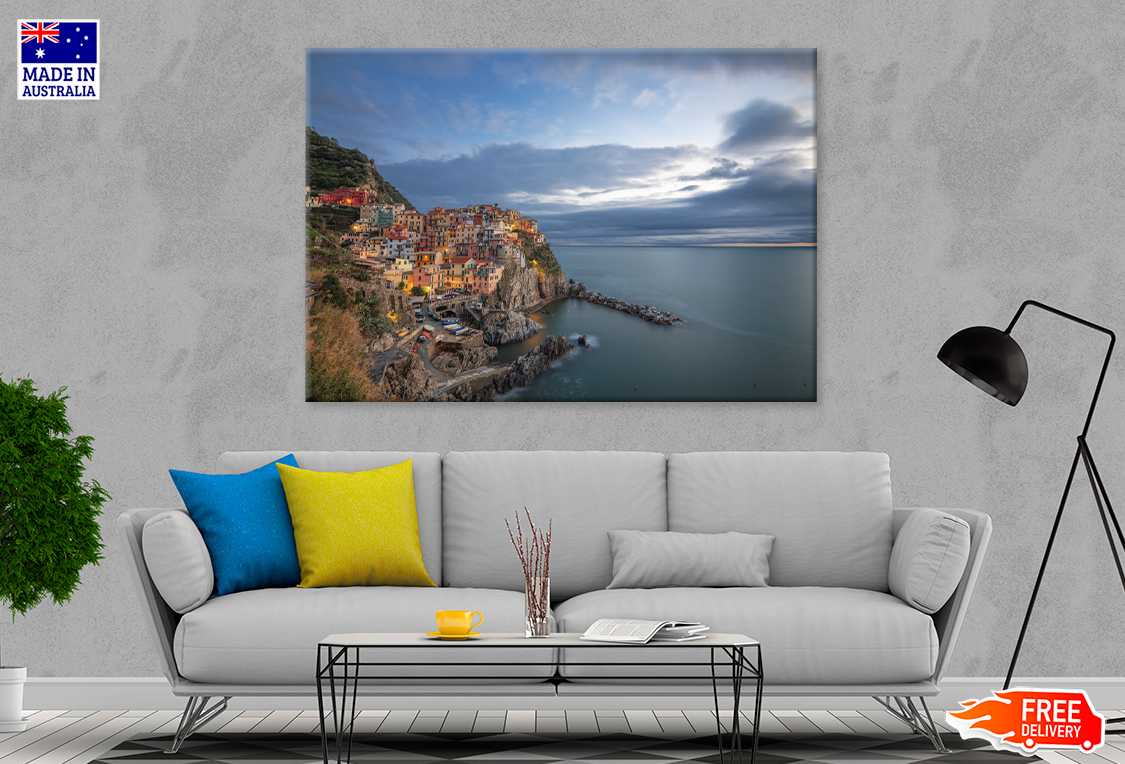 City Mountain Cloudy Sky View Print 100% Australian Made