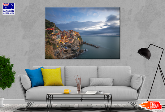 City Mountain Cloudy Sky View Print 100% Australian Made