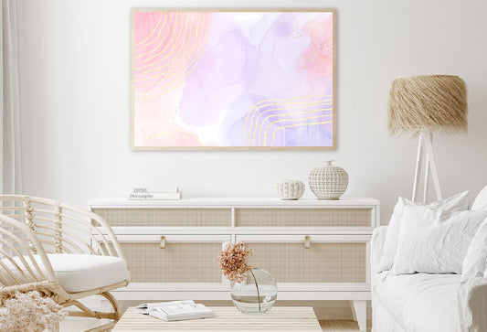Purple Pink & Gold Lines Abstract Design Home Decor Premium Quality Poster Print Choose Your Sizes