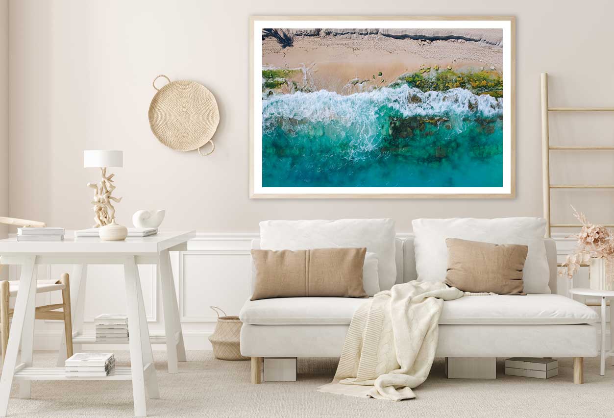 Cancun Mexico Beach & Blue Water View Photograph Home Decor Premium Quality Poster Print Choose Your Sizes