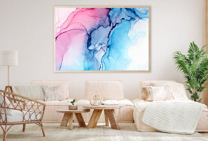 Pink & Blue Ink Abstract Design Home Decor Premium Quality Poster Print Choose Your Sizes