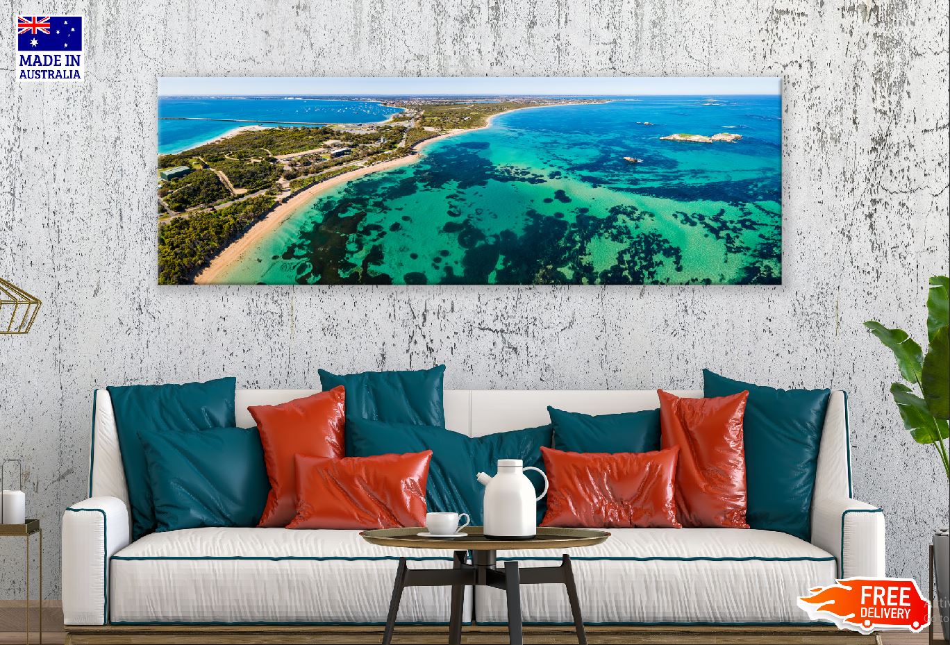 Panoramic Canvas Shoalwater Bay View Photograph High Quality 100% Australian Made Wall Canvas Print Ready to Hang