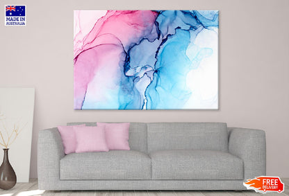 Pink & Blue Ink Abstract Design Print 100% Australian Made