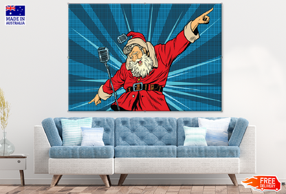 Santa Claus Singing Illustration Print 100% Australian Made