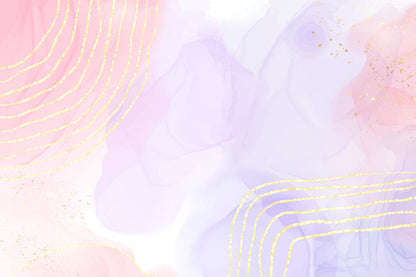Purple Pink & Gold Lines Abstract Design Print 100% Australian Made