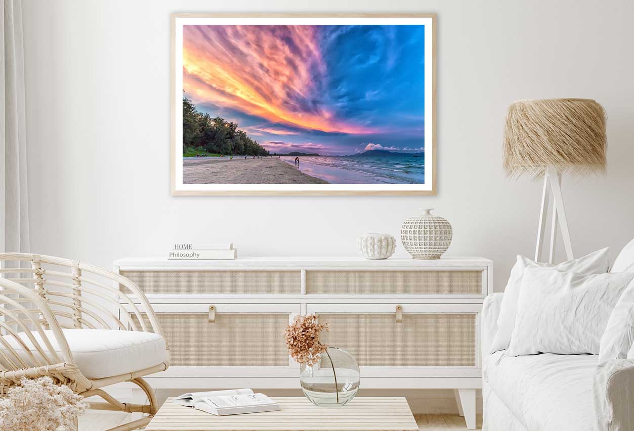 Cloudy Sunset Scenery Beach View Home Decor Premium Quality Poster Print Choose Your Sizes