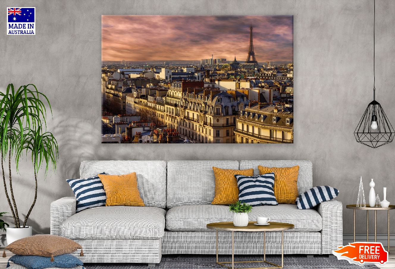 Parisian Skyline with the Eiffel Tower Photograph Print 100% Australian Made