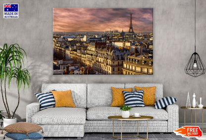 Parisian Skyline with the Eiffel Tower Photograph Print 100% Australian Made