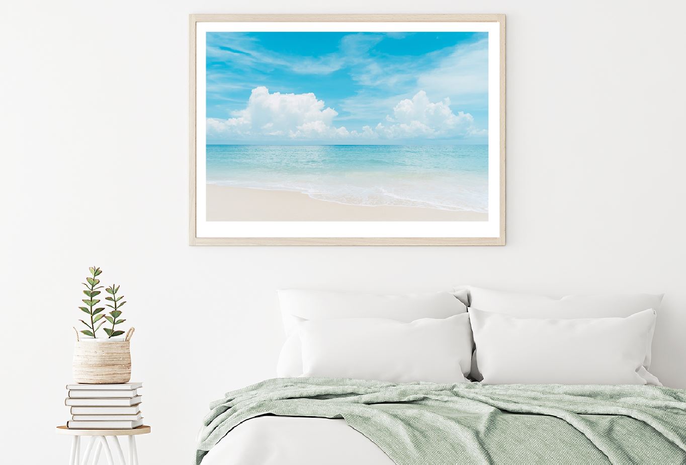 Tropical Beach with Blue Sky View Photograph Home Decor Premium Quality Poster Print Choose Your Sizes