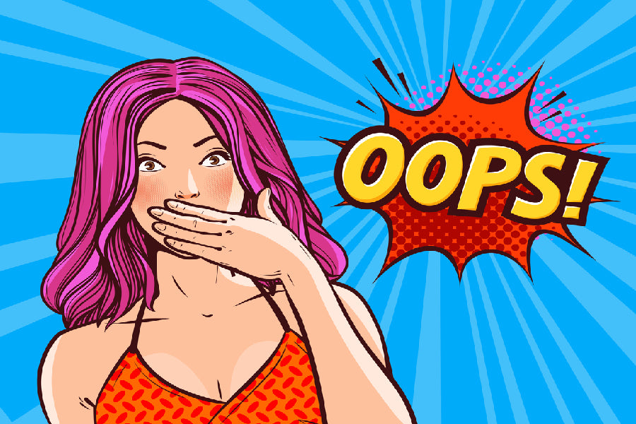 Oops Chat Bubble & Hot Girl Illustration Print 100% Australian Made