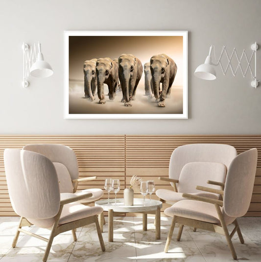 Elephant Pack Portrait View Home Decor Premium Quality Poster Print Choose Your Sizes