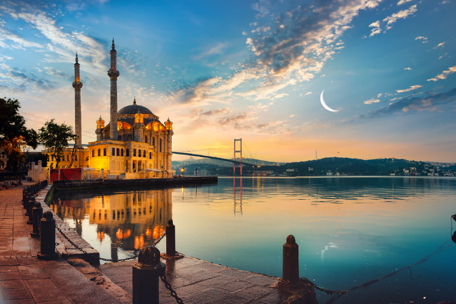 Ortakoy Mosque & Bosphorus Bridge Photograph Home Decor Premium Quality Poster Print Choose Your Sizes