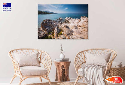 Rocks near Sea & Blue Sky View Photograph Print 100% Australian Made